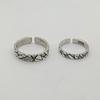 Adjustable Sterling Geometric Rhombus Ring Set Couples Vintage Retro Unisex Handmade Jewelry