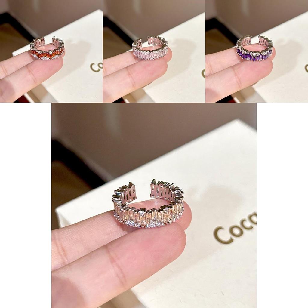 Chic And Elegant Open Adjustable Ring For Women With Vibrant Gemstone Details