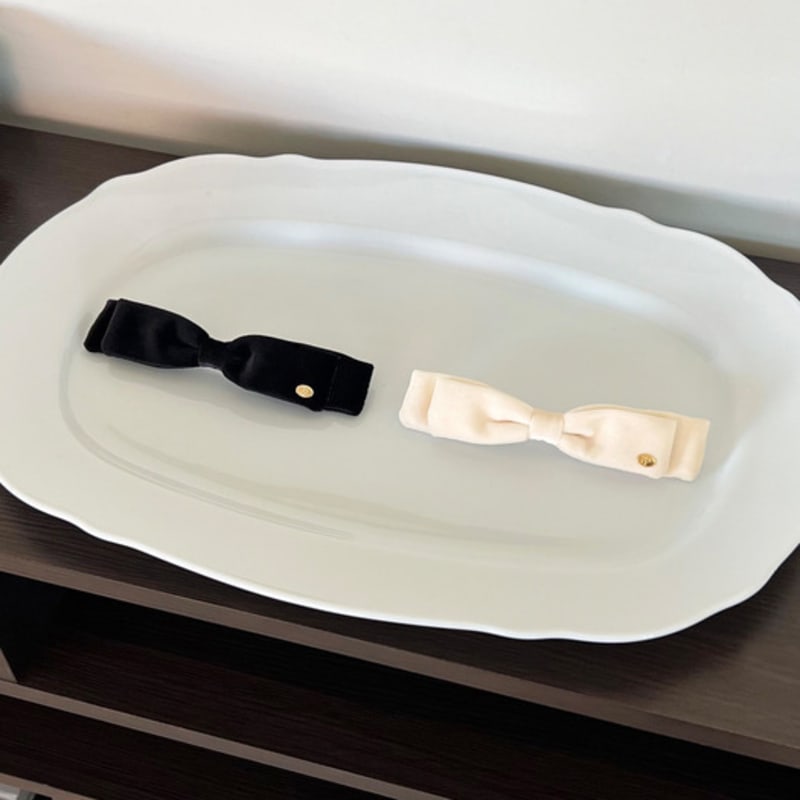 FANTASTIC PLANET velvet layered ribbon hair pin (2colors)