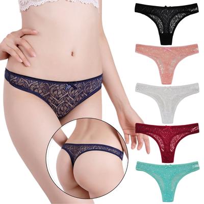 Tanga-Höschen für Damen mit niedriger bis mittlerer Taille, nicht abfärbende, bequeme, atmungsaktive T-Hose aus Spitze für sexy Damen