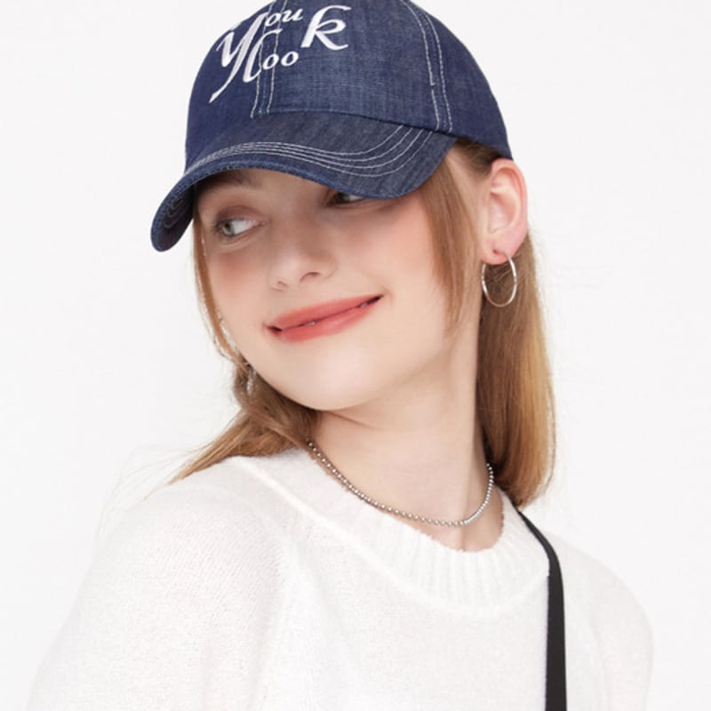 

ULUK embroidered denim ball cap Blue