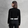 FILA Golf Series Fashion Simple Personality Casual Sports Pullover Long Sleeve Knitted Sweater Women sweater Deep-Black A11W545412FBK