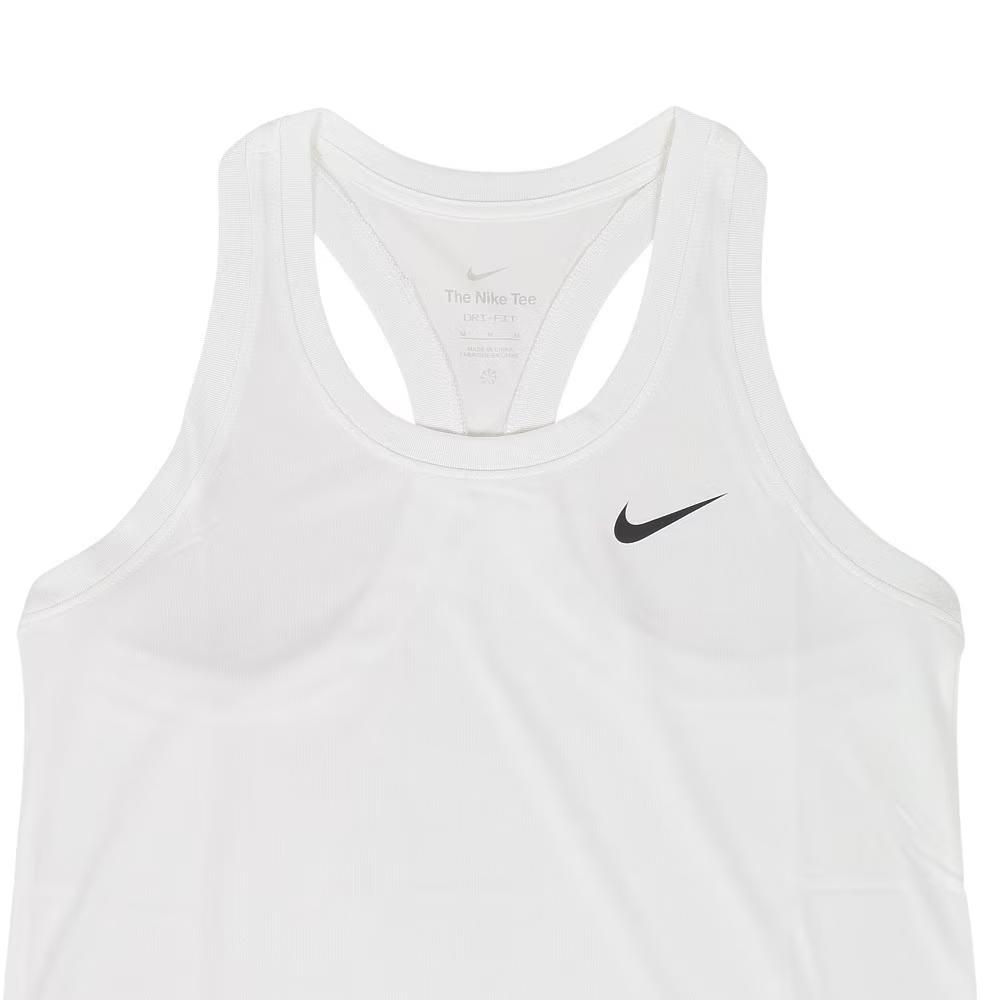 Nike Dri-FIT Racerback Sweat-Wicking Comfortable Solid Color Crew Neck Tank Top Women Tops White DX0707-100