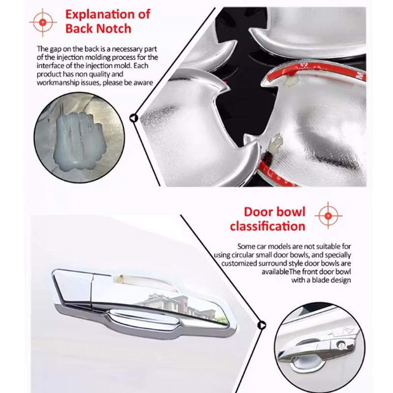 Car Door Handle Cover For Dodge Ram Pickup DS1500 2500 3500 4000 2009~2018 Chrome Smart Handle Cover Exterior Styling Accessorie