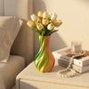 Flower Arrangement 3D Printed Flower Vases Gradient Color Plant Pot  Office Tabletop Ornaments