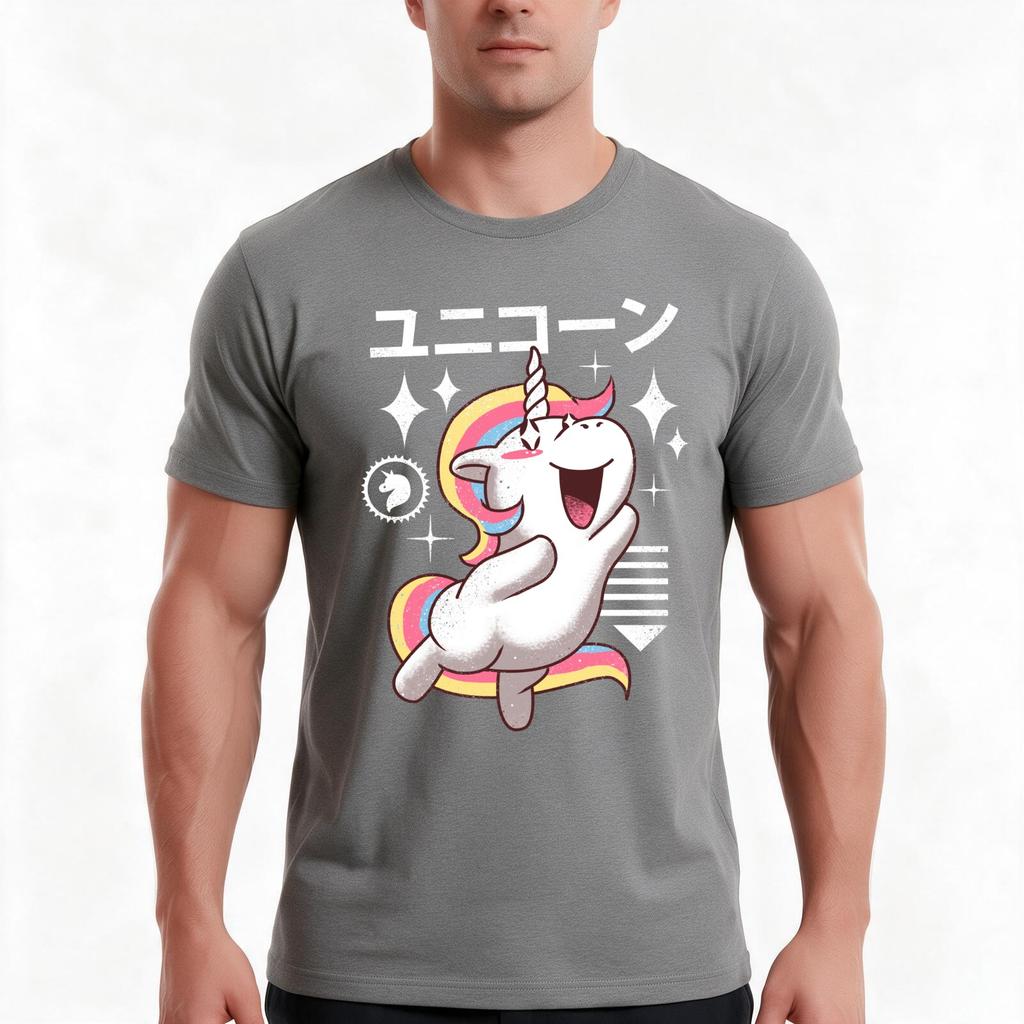 Kawaii Unicorn Tshirt Summer Casual Cotton Tee Oversized Streetwear Tops Vintage Graphic Print Loose Fit Short Sleeve