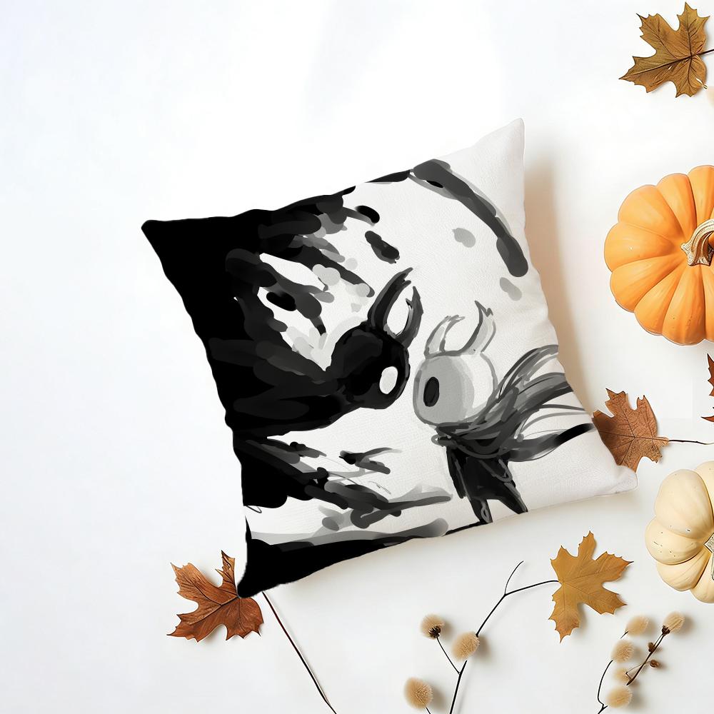 HHollow Knight Silhouette Cushion Cover Washable Linen Pillowcase Soft for Daily Sofa Bed Home Room Decor