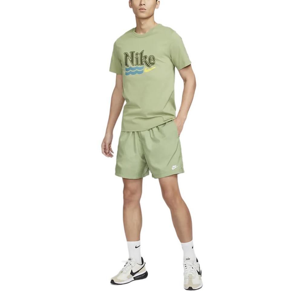 Nike Einfarbige Schnür-Sportshorts Herrenhosen Olivgrün FN3308-386
