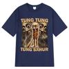 2025 Vintage Tung Tung Sahur Funny Baseball Bat Meme T-shirt Men's Clothing Fashion Style T Shirts Unisex Summer Cotton T-shirts