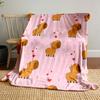 Cute Capybara and Hearts Pattern print blanket soft and cozy perfect for the living room bed sofa or a nap,gift
