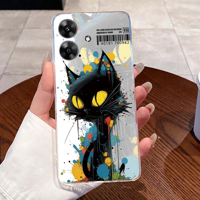 For Realme Note 60 60X Case Aesthetic Fashion Cute Cat Transparent Soft Silicone Casing For Realme Note60 X Note60X Phone Cover