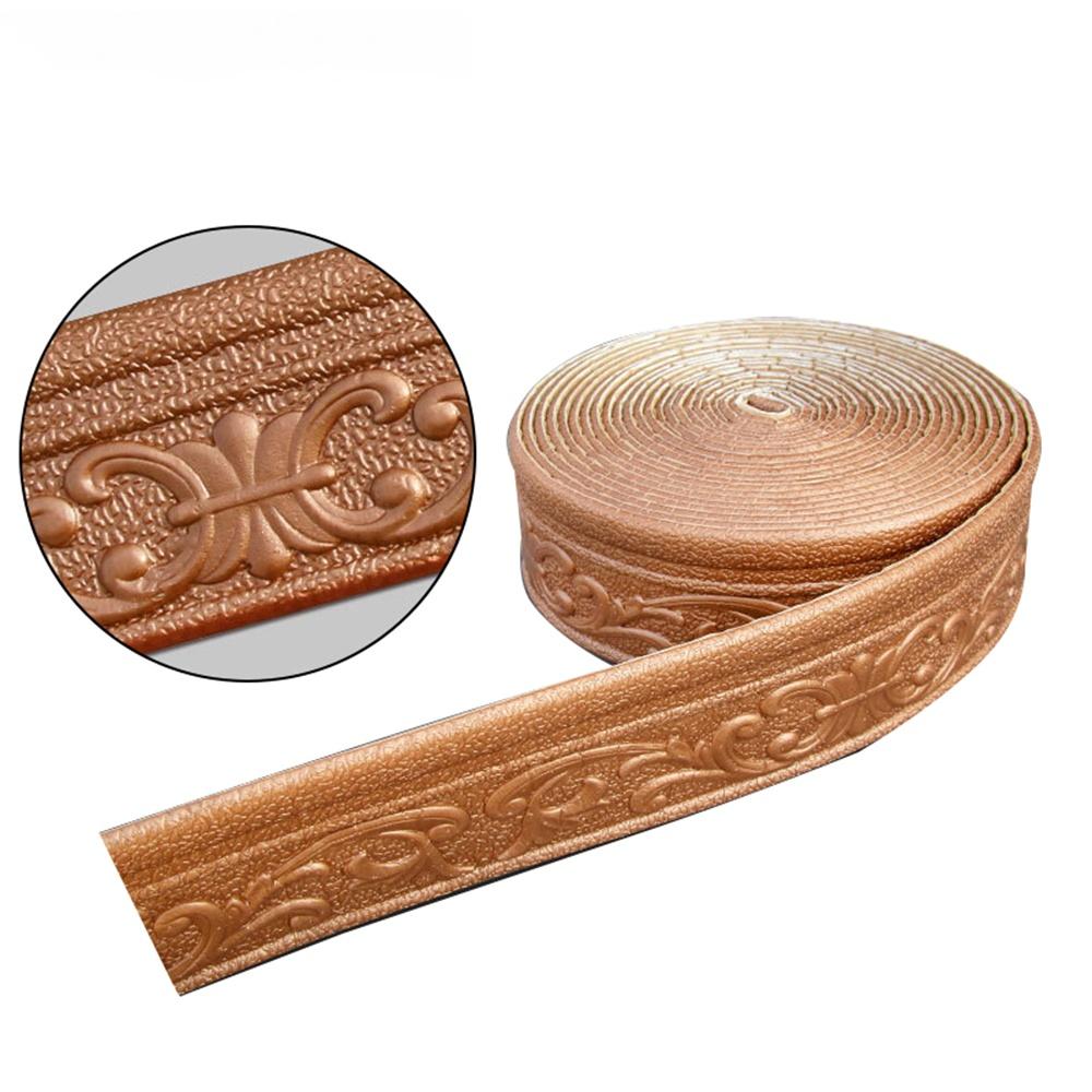 1PC 2.3m/Roll 3D Wall Trim Line Skirting Border Self Adhesive Baseboard Wallpaper Wall Sticker For Room Home Decoration
