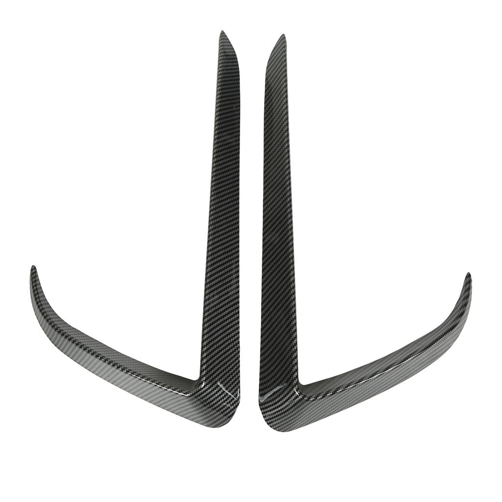 2PCs Front Bumper Wind Knife Front Bumper Blade Trim Replacement for Tesla Model Y 2020‑2022 Carbon Fiber Style