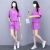 Embroidered Sports Suit for Women Summer Large Size Loose Fashion Korean Style Short-sleeved Shorts Casual Two-piece Set