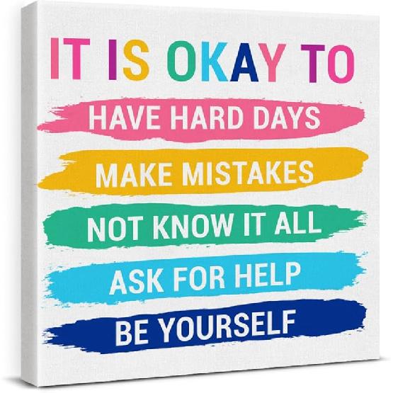 pirational Farmhouse Canvas Print Wall Art Decor One Small Positive Thought in the Morning Can Change Your Whole Day Sign Painting Plaque Rustic Home