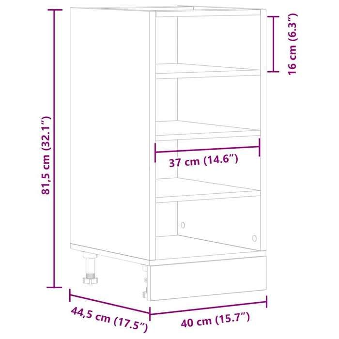 VidaXL Low Cabinet "Riga" Sonoma Oak 40 X 44.5 X 81.5 Cm Engineered Wood 854204