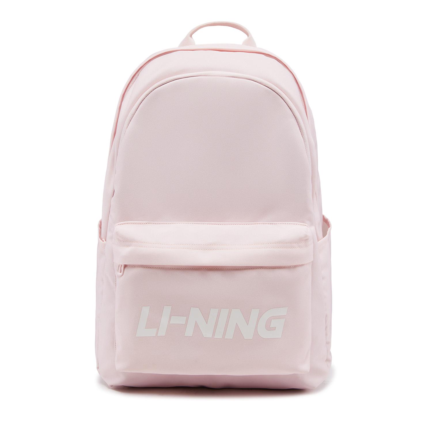 Li Ning Sports Life Collection Polyester Backpack Unisex Light Pink Red ABSW213-4