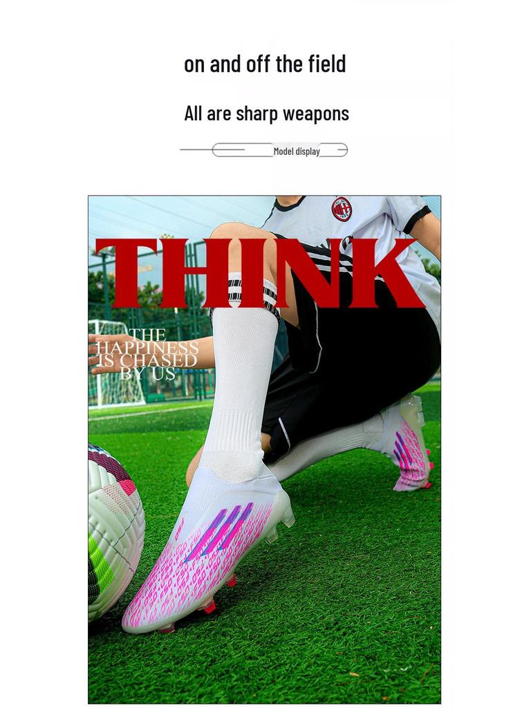 Chuteiras de Futebol para Exterior com Travas Longas para Homens, Mulheres e Adolescentes - Sapatos de Treino para Alunos do Ensino Fundamental I e II