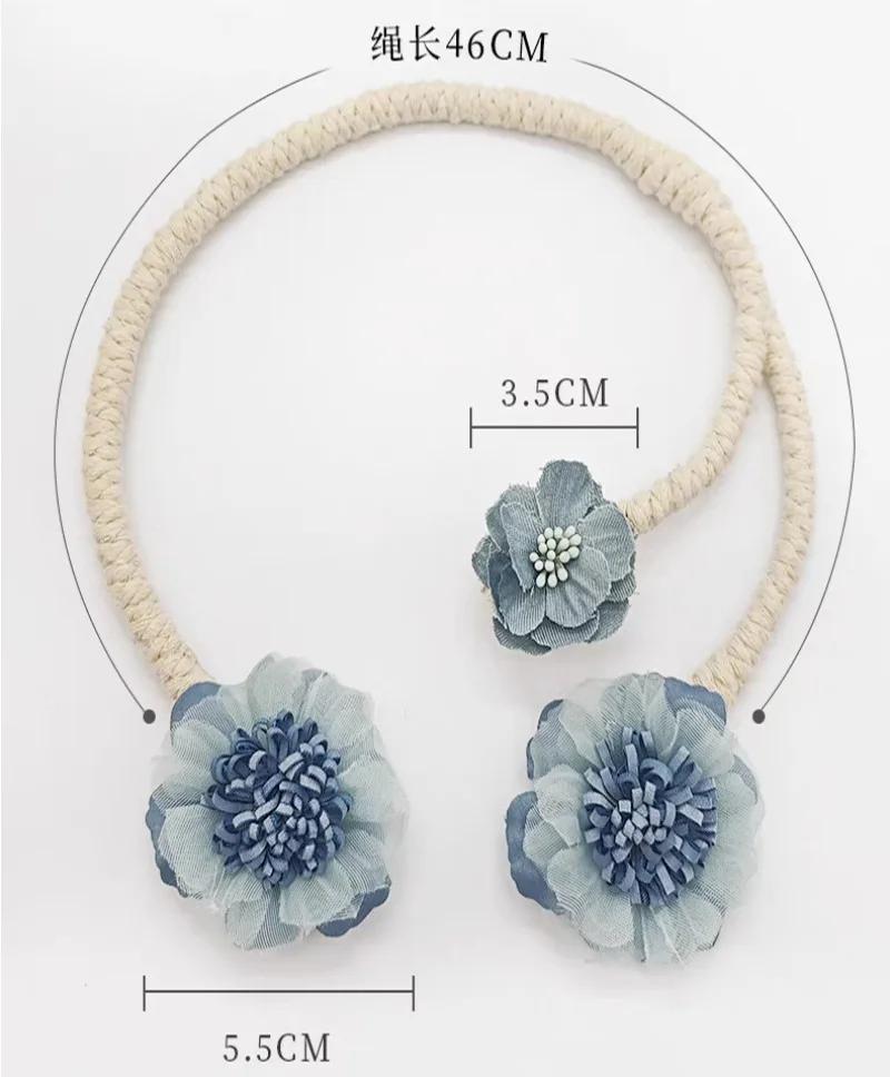 Flower Curtain Magnetic Tie Rope Backs Holdbacks Buckle Clips Accessory Rods Accessoires Hook Holder Home Decorations