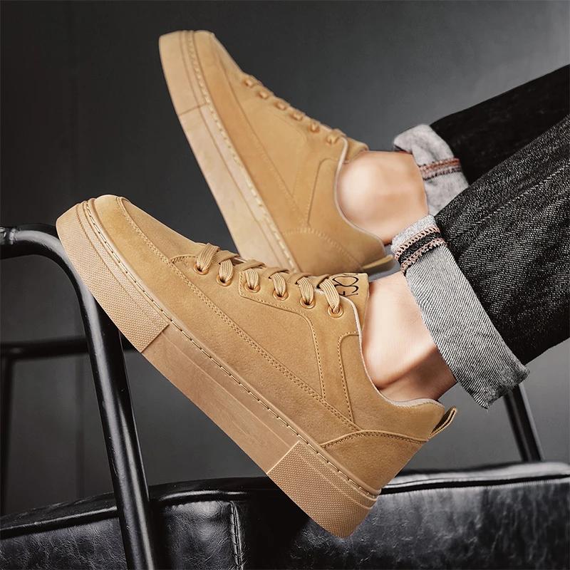 Herren Casual Sneaker Mode Weiches PU-Leder Schnürschuhe Walking Flats Schnür-Sneaker für Herren Outdoor-Sneaker Herrenschuhe