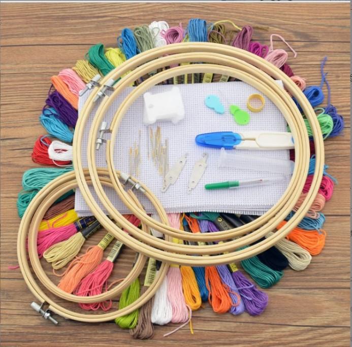 50/100 Color Embroidery Thread Cross Stitch Embroidery Set Embroidery Frame Tool DIY Hand Sewing Cross-Stitch Accessories
