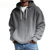 Men's Casual Solid Color Zipper Long Sleeve Hooded Sweatshirt, Everyday Zipper Casual Long Sleeve T-Shirt