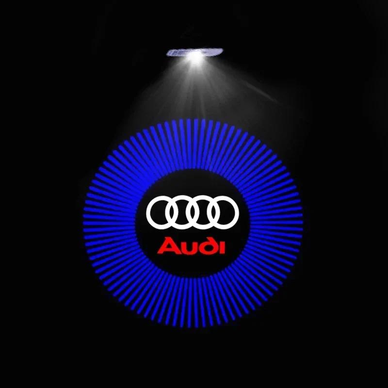 For Audi 8L Led Car Door Logo Welcome Light For Audi A4 B5 B6 B7 B8 B9 A1 A3 8V 8P 8L A6 C5 C6 C7 A5 A7 A8 Q3 Q5 Q7 TT S3 S6 Sline Quattro