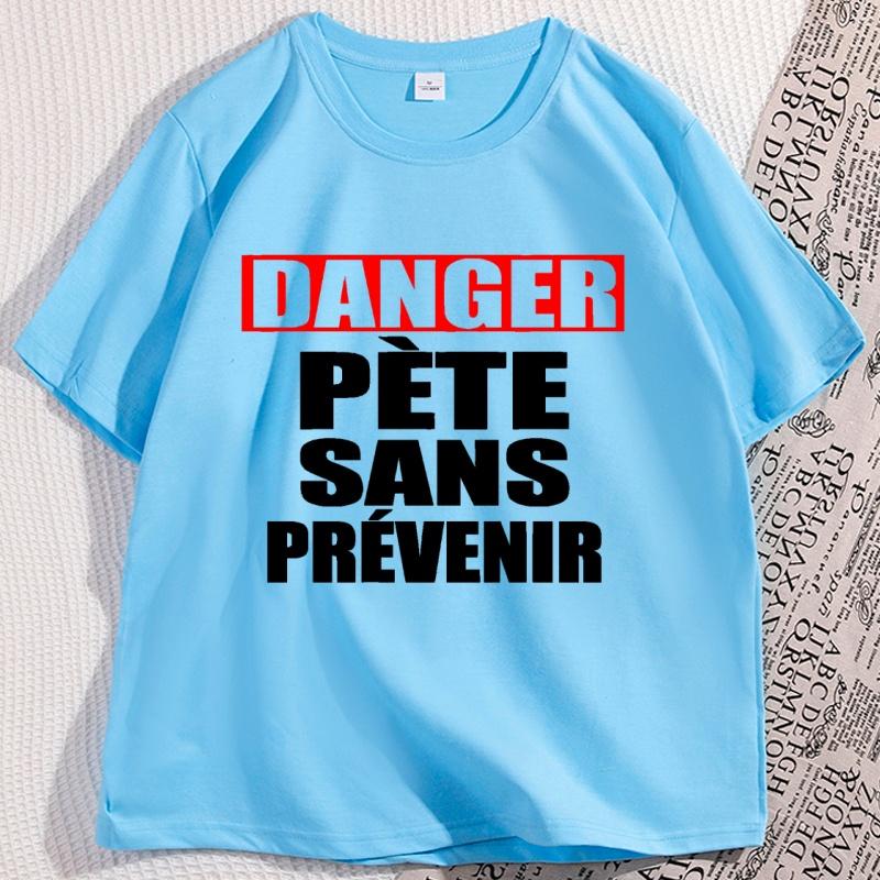 Danger Pete Sans Prevenir Sur Tshirt Men Women Casual Round Neck Cotton Short Sleeve Tshirt Y2K Streetwear Graphic Tee