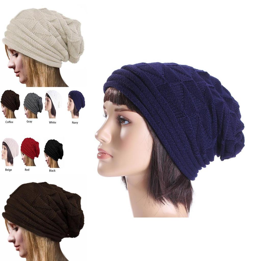 Comfortable Fashion Spring Winter Slouch Ski Crochet Knit Slouchy Beanie Beret Hat For Women