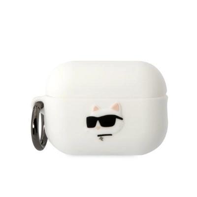 Karl Lagerfeld Klap2Runchh Airpods Pro 2 (2022/2023) Cover White Silicone Choupette Head 3D