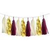 15PCS Burgundy Maroon Gold Beige Party Tissue Tassel Garland Hanging Banner Streamers Graduation Fall Bridal Baby Shower Wedding Birthday Nursery