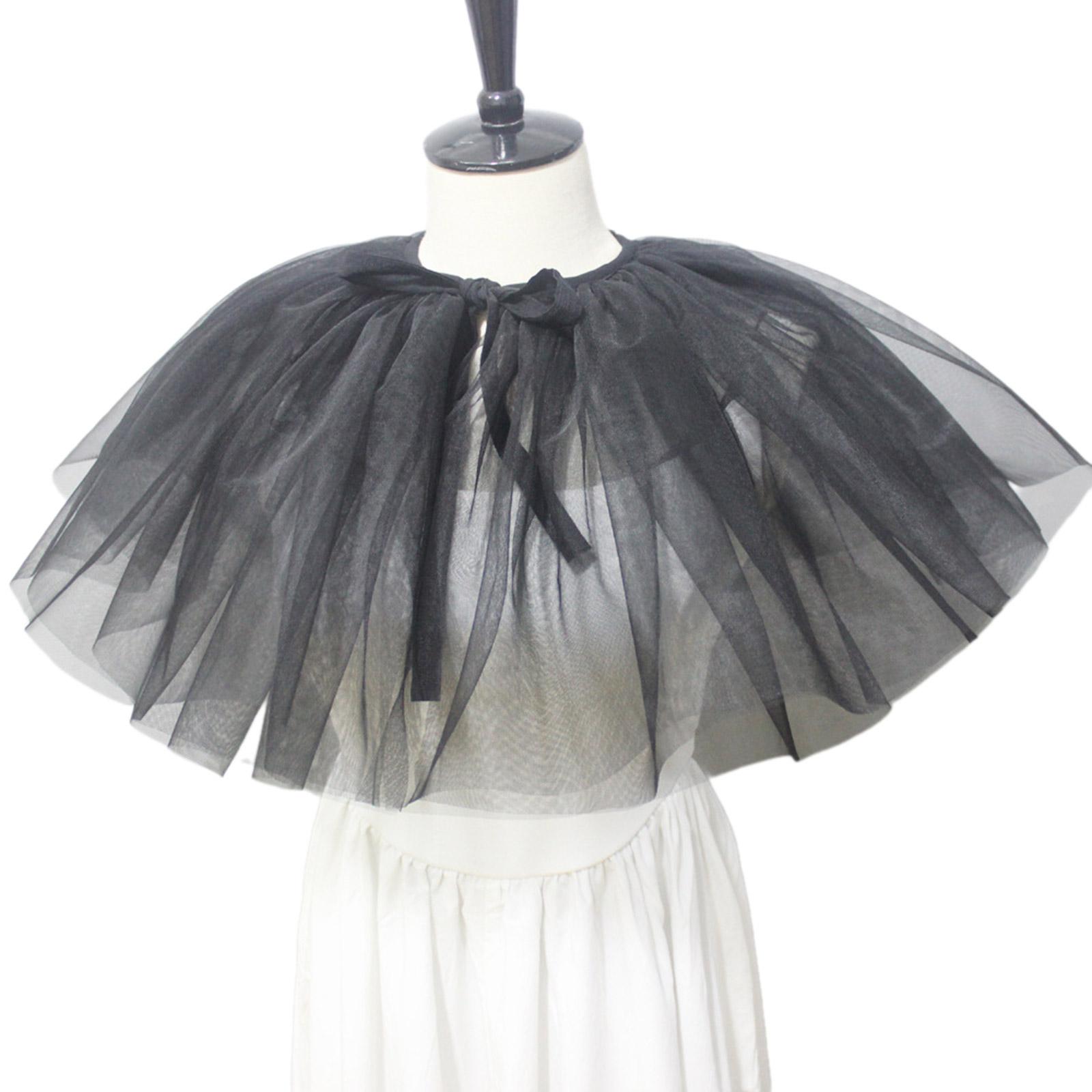 

Женский викторианский воротник с оборками, многослойная сетка, винтажный ренессансный воротник, большой платок, шарф, декоративная накидка