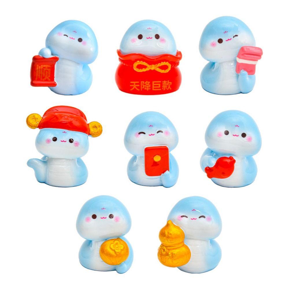Cartoon Mini Snake Ornaments Blessing Lucky Snake Figurine Cute Snake Year Statue  New Year Gifts
