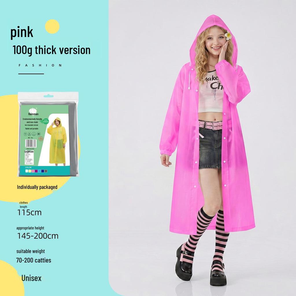 Reusable Full-Length Women's Raincoat for Outdoor Use