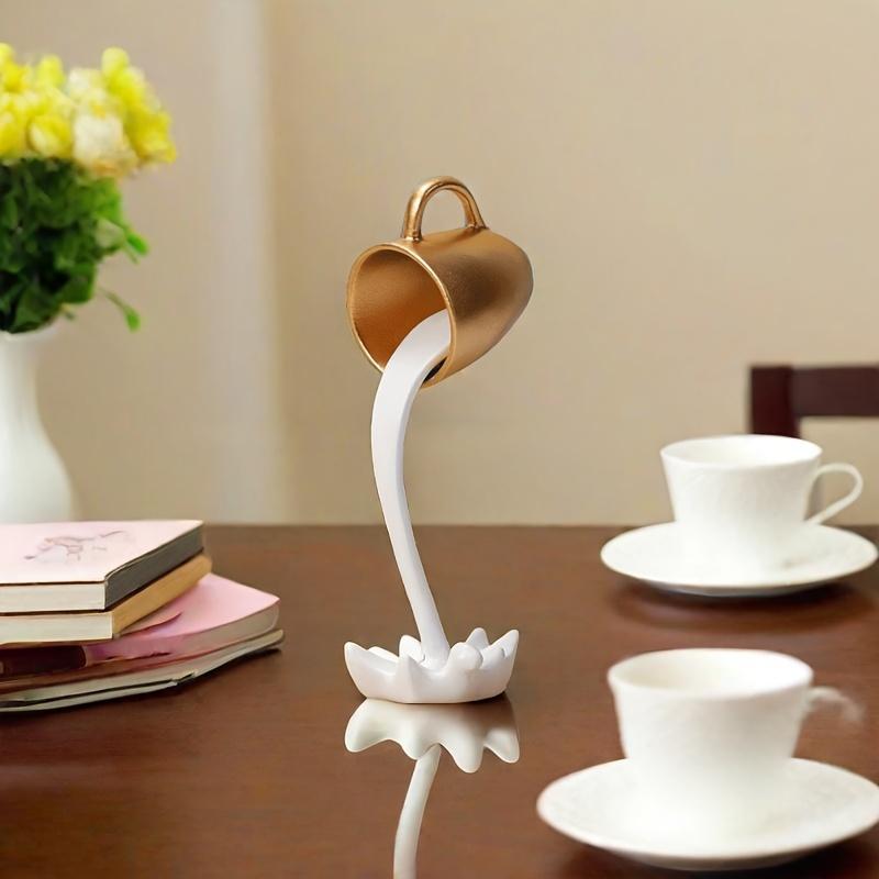 1 ud. Decoración Creativa de Taza de Café Flotante Invertida de Resina - Adecuado para Efecto de Desbordamiento de Agua