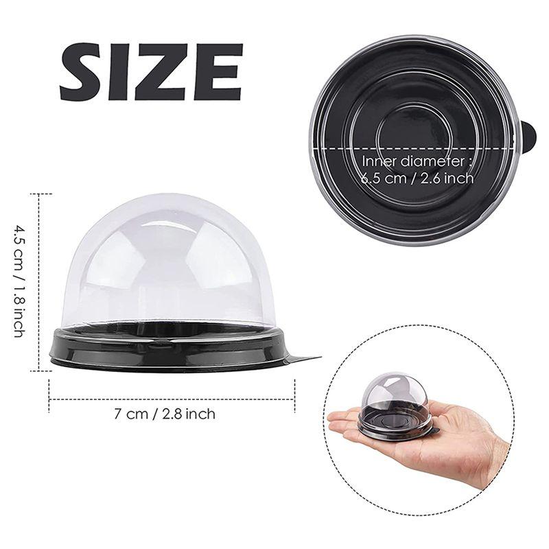 A84E-150 Pack Mini Cupcake Containers Clear Plastic Cake Box With Dome Lids For Muffin Mooncake Dessert Cheese Pastry