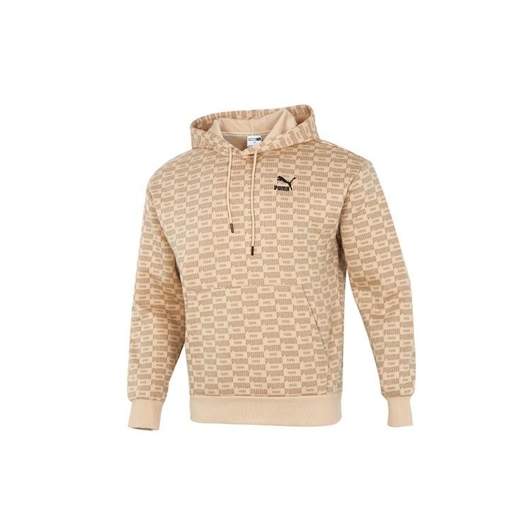 PUMA Luxe Aop Full Print Logo Knit Khaki Men s 534409-20 M