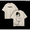 T-Shirt Cute Manga Printed Vintage Washed T-shirt Casual Loose Cotton Tees Streetwear Men Women Clothing