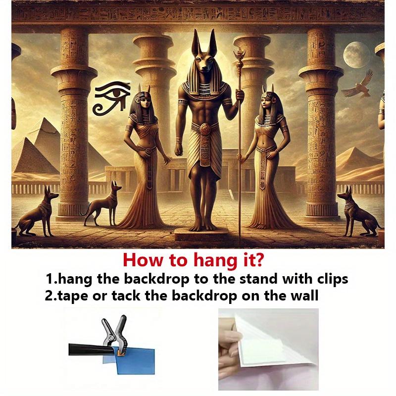 VIKAMA Altägyptischer Anubis Tempel Wandteppich Wandbehang Für Party Foto Hintergrund Wohnzimmer Studio Heimdeko Akzenttuch