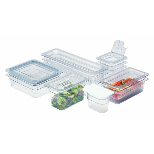CAMBRO Food Pan, 64CW, 1/6" X 100mm, Clear Polycarbonate, USA, AHC13631A