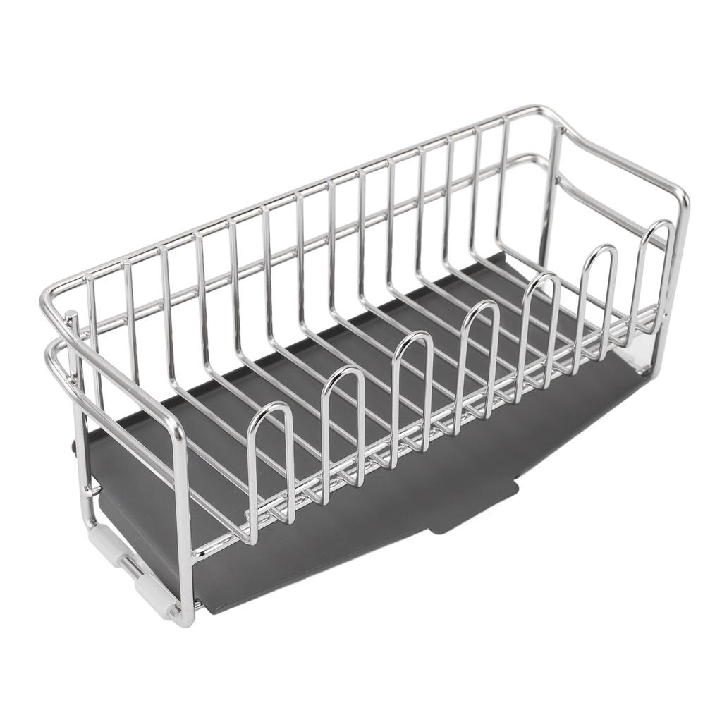 Sink Sponge Holder Rack 304 Stainless Steel Sink Caddy with Self Draining Tray for Bottles Brushes K