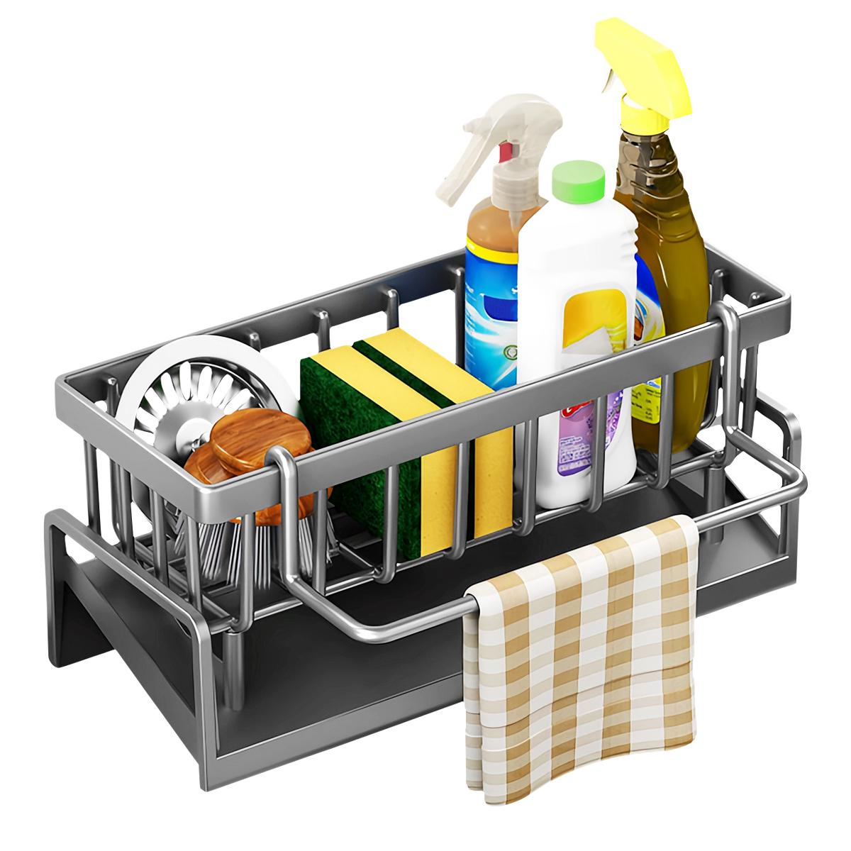 

Multi Functional Drainage Countertop Storage Rack Sink Cloth Storage Faucet Scouring Pad Small Kitchen Artifact L&2-tier