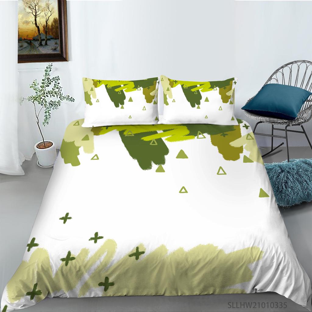 Simple Wind Quilt Cover Pillowcase Two Or Three-Piece Set Painted Series Digital Printing Polyester