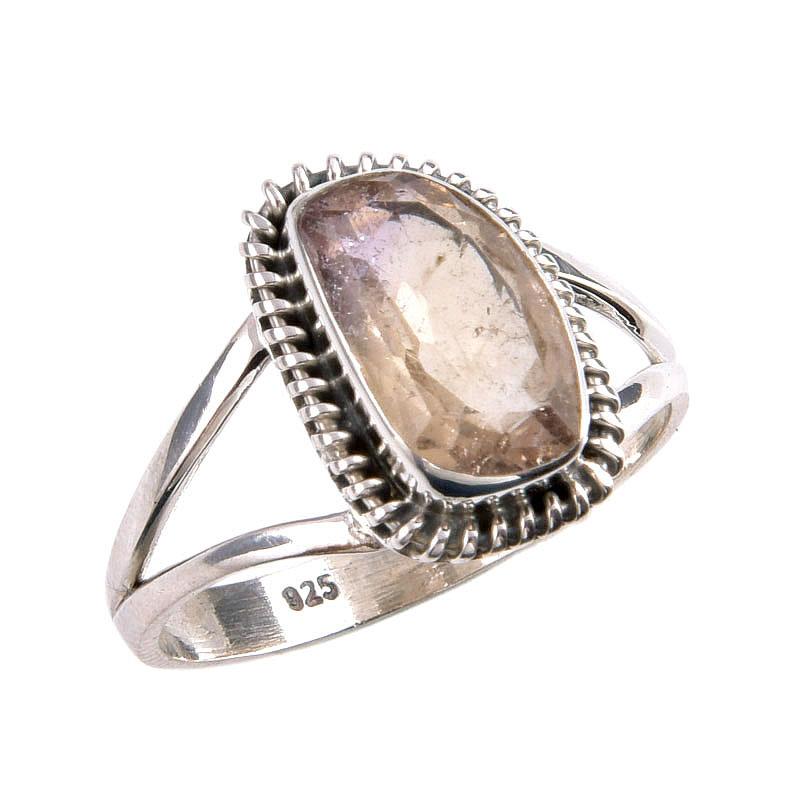 Natural Ametrine Gemstone Handmade 925 Solid Silver Jewelry Ring Size 10 A8g18