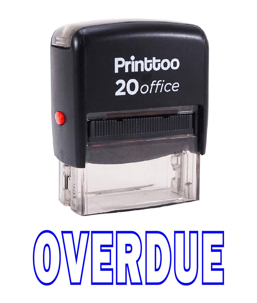 Printtoo Rubber Stamp OVERDUE Self Inking Office Stationary Custom