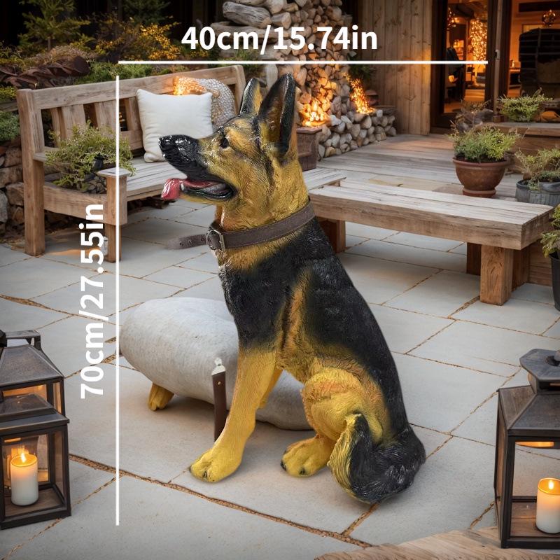 German Shepherd Resin Sculpture: Large Wolfdog Model for Courtyard Decor