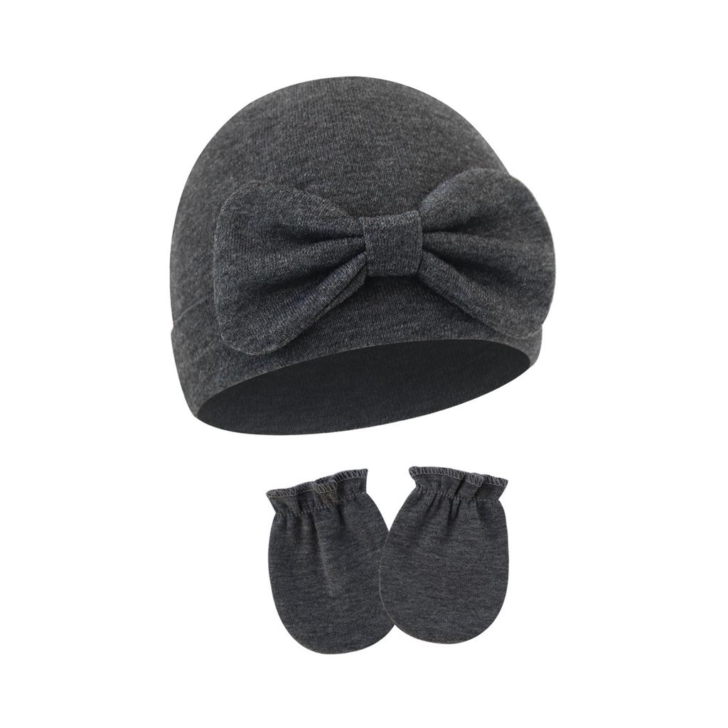 2025 Baby Bonnet Newborns Fetal Cap Fashionable Brimless Hat Trendy Headgear with Anti-grab Mittens Soft Gloves