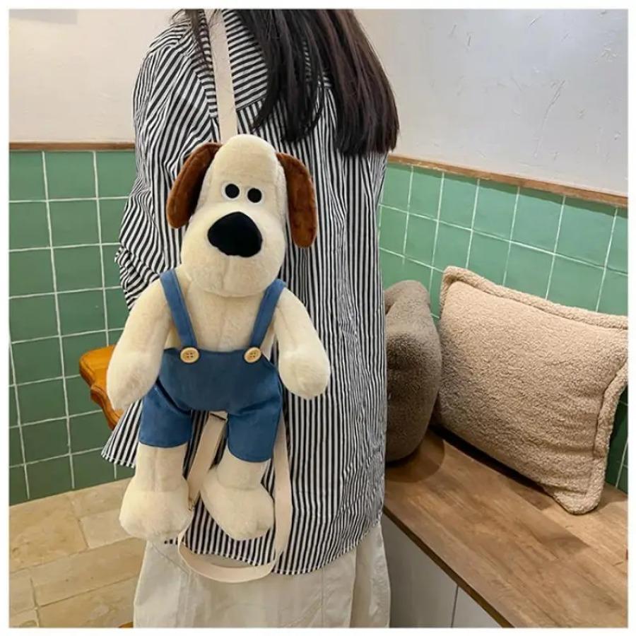 Funny Dog Plush Backpack Cute Anime Puppy Plushie Toy Doll Large Capacity Cosmetic Snack Storage Shoulder Bag Birthday Gifts
