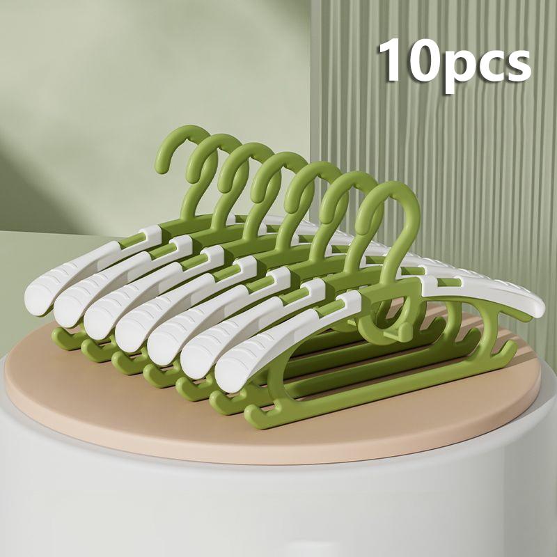 10Pcs Child Wide Shoulder Thickened Non-Slip Clothes Hanger Household Clothes Rack Clothes Drying Rack Plastic Clothes Hanger