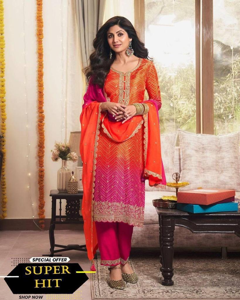Indian Women Designer Kurta Pant Dupatta Set Bollywood Top Tunic Kurti Salwar Suit Dress